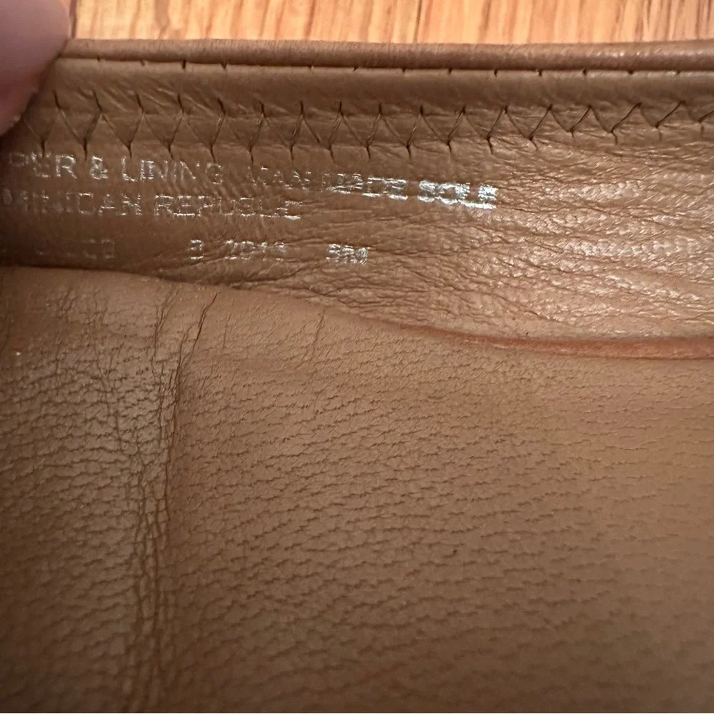 TORY BURCH REVA Ballet Flat Royal Tan Leather Size 5 Preppy Classic